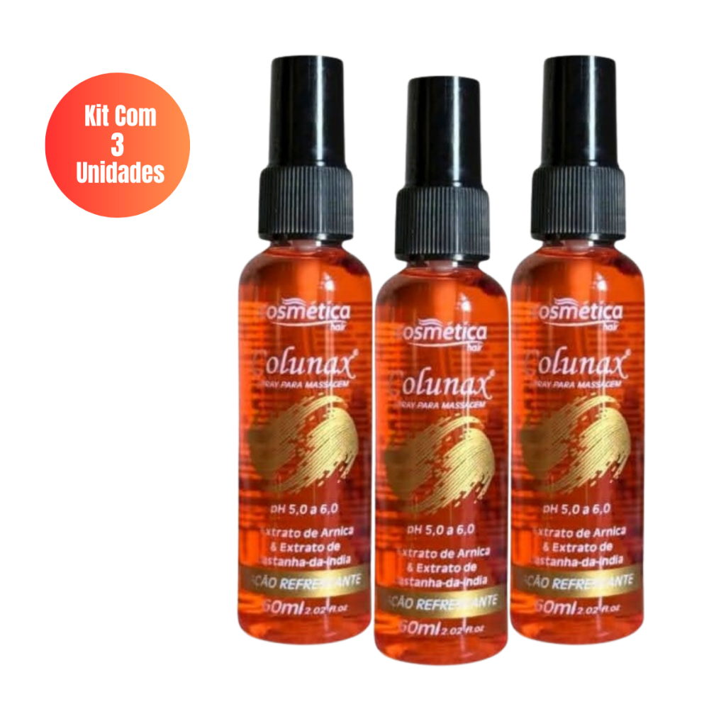 Colunax Spray Massageador Com Extrato de Arnica  60 ml - Ação Refrescante - Kit Com 3 Unidades em Oferta na Shopee