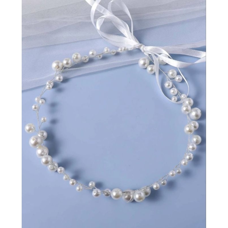 Kit com 3 Tiaras em aramado Pérolas para Daminhas — imagem 2 de 2