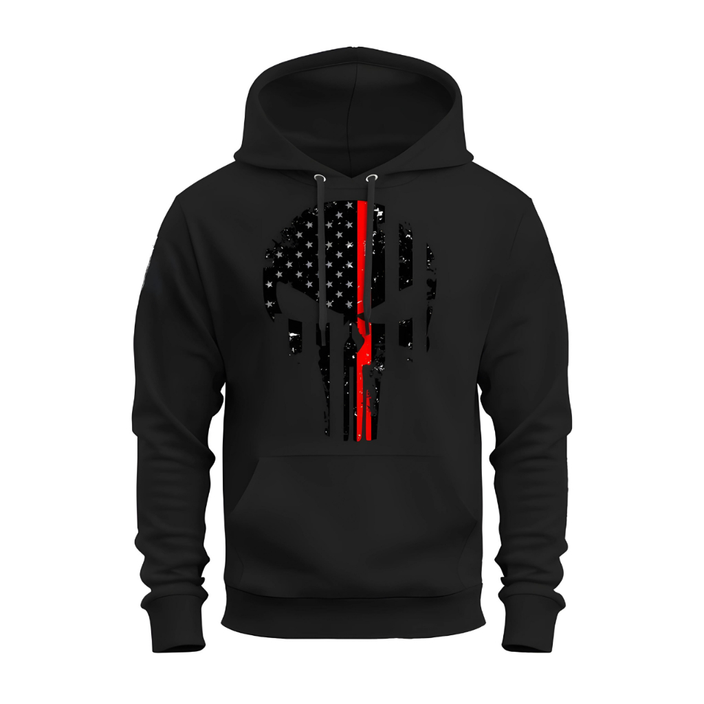 Moletom Canguru Unissex Moletom Caveira Preta Masculino Feminino Flanelado em Algodão