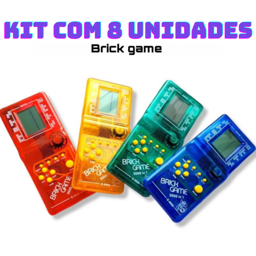 Kit com 8 Super Mini Game Retro Brinck Game Portátil 9999 jogos