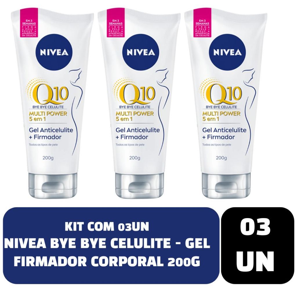 Kit com 03un Nivea Bye Bye Celulite Gel Firmador Corporal 200g
