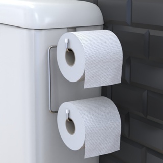 Suporte Porta Papel Higienico Duplo Aramado Para Caixa Acoplada Cromado Aço Preto Branco