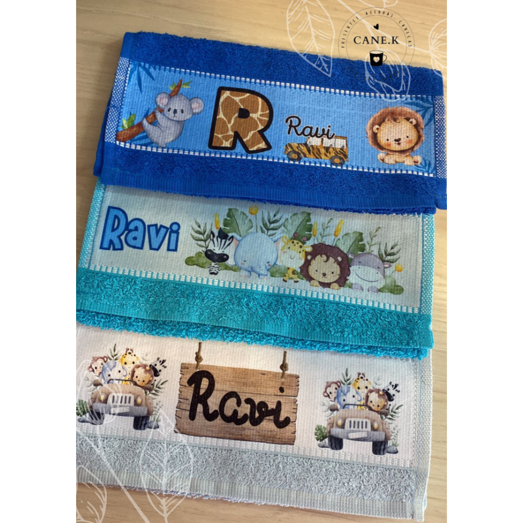 Toalha de boca Personalizada Nome e Personagem