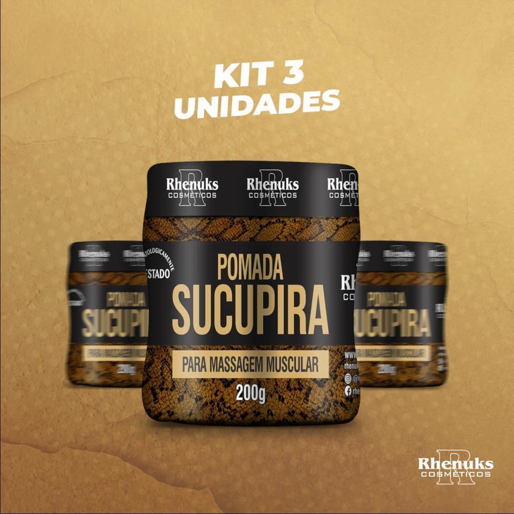 Kit 3 Pomada Massageadora Sucupira 200ml - Anti Desconforto Muscular