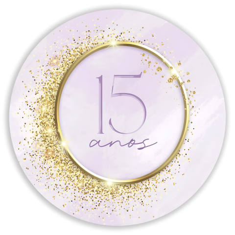 Painel Festa Infantil Redondo Meus 15 anos Dourado Roxo Glitter + Arco, Suporte incluso. Fazemos personalizado com qualquer tema. Confeccionado em Lona fosca, impressão de alta resolução. cenário Circular p/ Decoração
