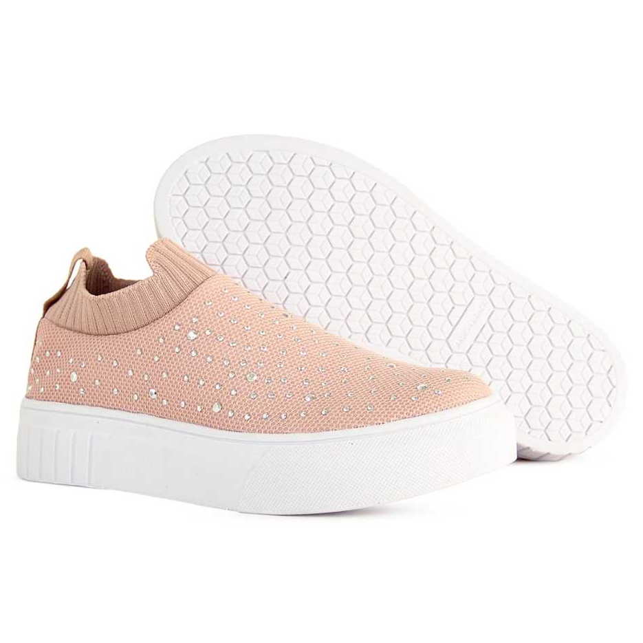 Tenis Meia Casual Feminino com strass tenis feminino meia casual Rose com strass Tênis calca facil