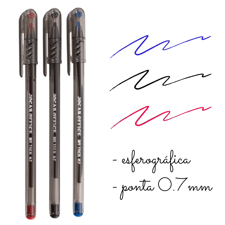 Caneta My-Tech Jocar Office Ponta Fina 0.7mm em Oferta na Shopee
