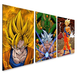 kit 3 Quadros Decorativos Dragon Ball Exclusive em Oferta na Shopee