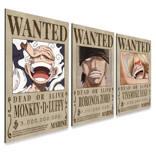 kit 3 Quadros Decorativos Procurados One Piece, Luffy, Sanji e Zoro em Oferta na Shopee