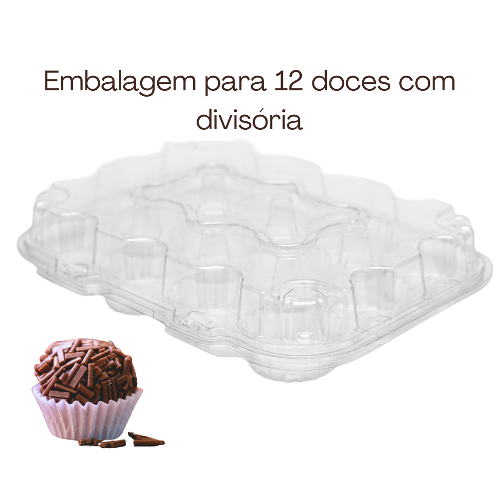 100 Embalagens divisória 12 doces brigadeiro Reutilizável em Oferta na Shopee