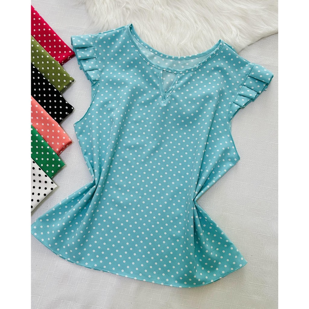 yiang blusa regata moda feminina de bolinha 0216-1
