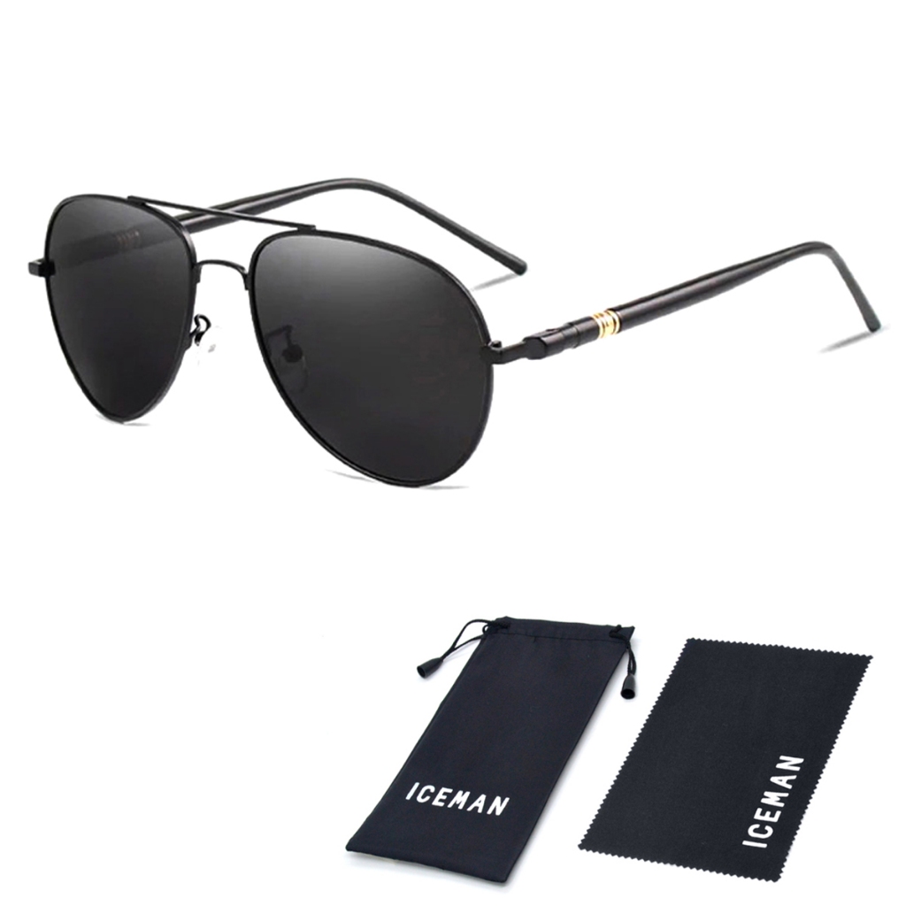 Óculos De Sol Óculos Escuros Masculino Polarizado Aviador Piloto Avião Militar Iceman 468