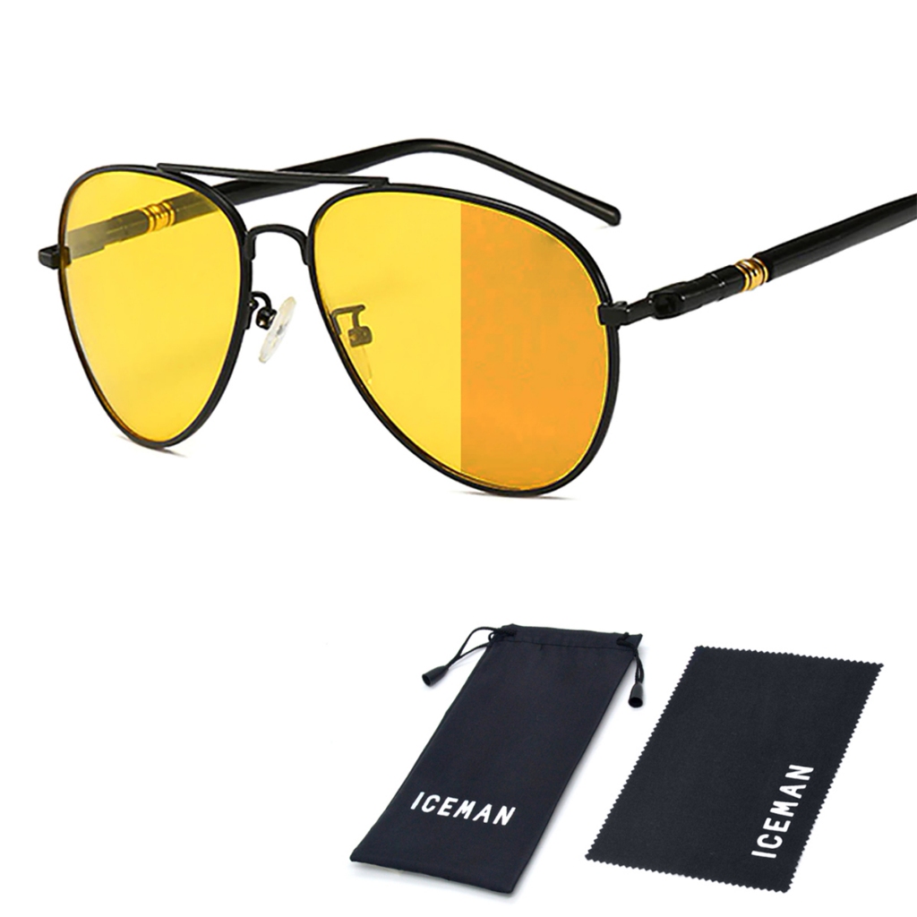 Óculos De Sol Masculino Fotocrômico Sensível a Luz Escurece no Sol Visão Noturna Aviador Iceman 468F em Oferta na Shopee