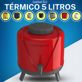 Garrafa Térmica  de água Unitermi de 5 Litros c Torneira Pés Alça e Tampa Botijão Garrafão...
