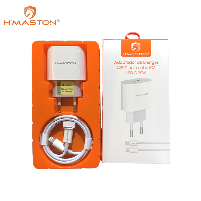 30W Carregador Fonte Adaptador de Energia Tipo-C H'Maston Para Iphone + Cabo de Carregamneto Rápido