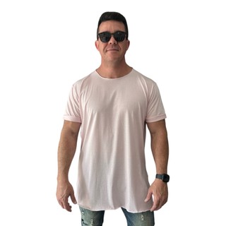 CAMISETA LONGA COMPRIDA ROSA LONGLINE OVERSIZED STECCHI