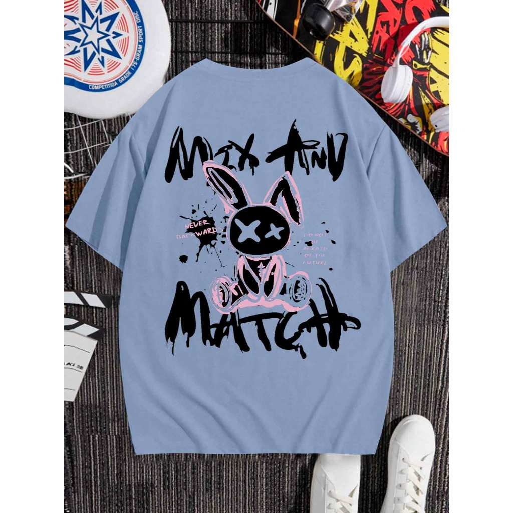 Camiseta Coelinho Max Match Grafite Oversized Streetwear Ombro Caido Unissex