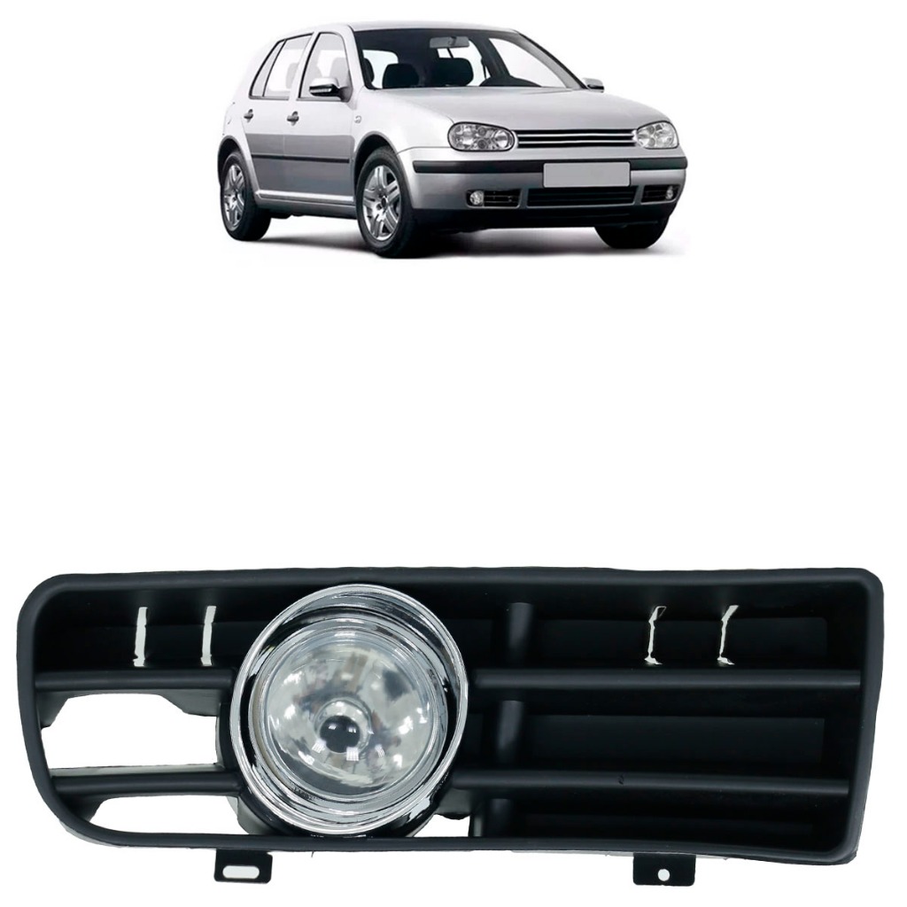 Farol Milha Auxiliar Golf 1999 2000 2001 2002 2003 2004 2005 2006 Lente Lisa Com Moldura