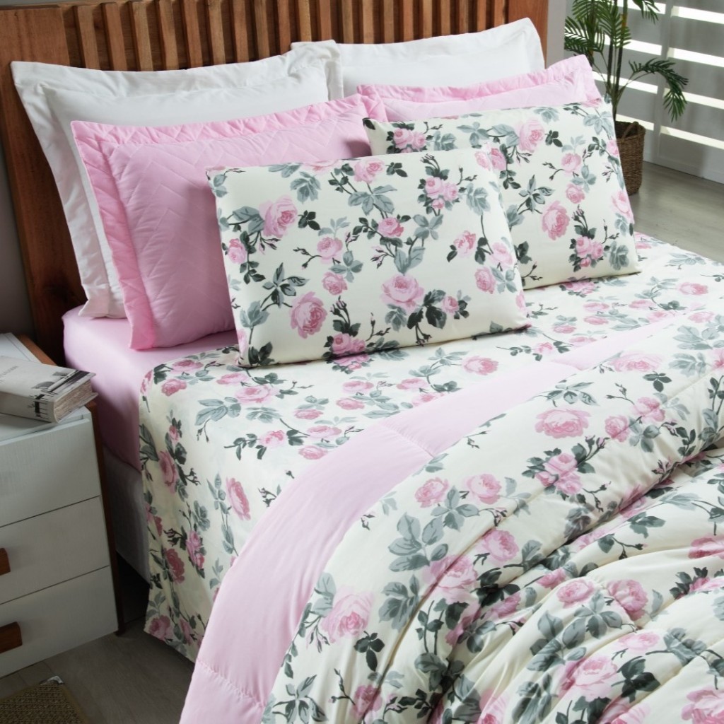 Edredom Casal Padrão Queen Avulso Dupla Face Estampado 400 fios em Oferta na Shopee