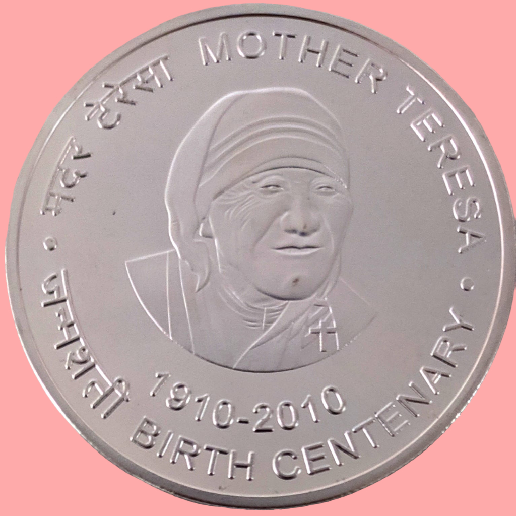 Moeda 100 Rúpias Índia- Comemorativa 100 Anos do nascimento da Madre Teresa De Calcutá