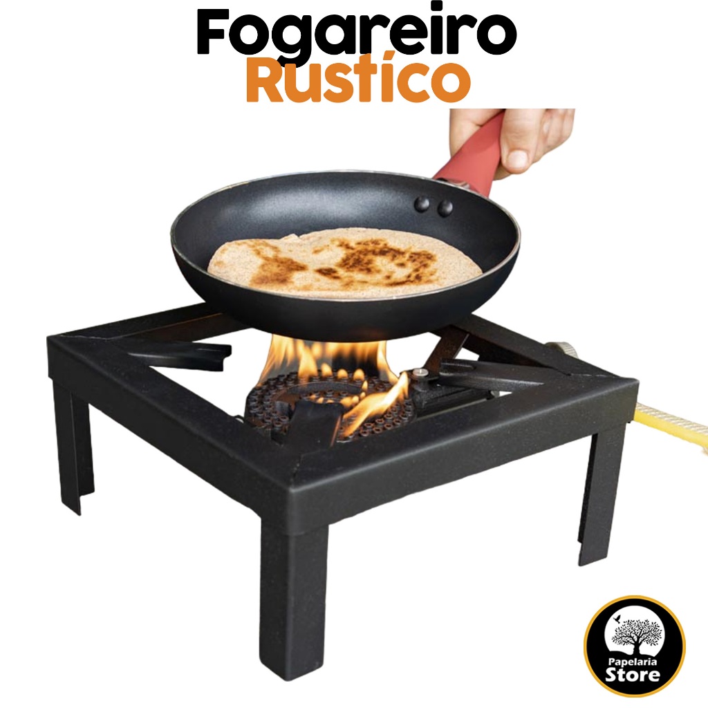 Fogão Fogareiro Portátil Camping Aventura Alta Pressão Gás C/ 1 Boca Queimador