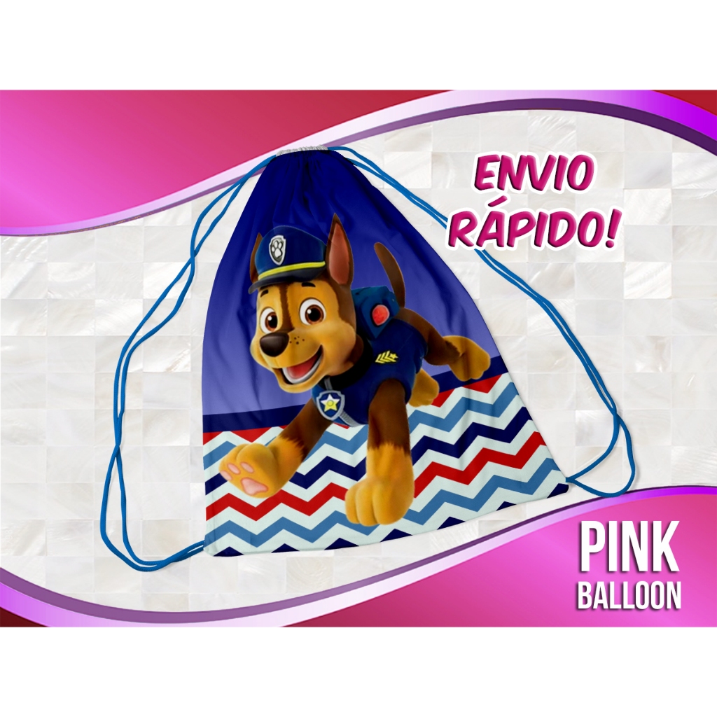 MOCHILINHA PATRULHA CANINA CHASE (ENVIO RÁPIDO) - SACOLINHA LEMBRANCINHA