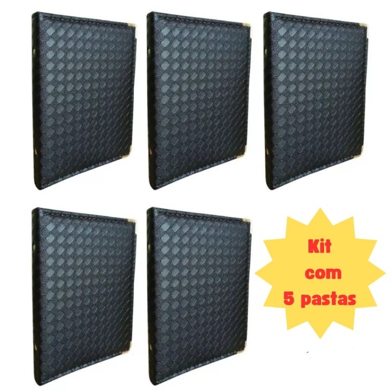 Kit com 05 Pastas de Louvores para Coral, GruposJovens, Irmãs, Circulo de Oração No 03- Capacidade Preta Trançada Igreja,  louvor, coral, Evangélica