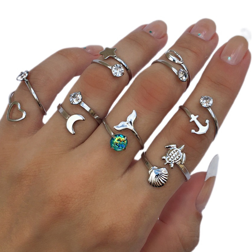 1 Anel Regulável Em Aço Inox Cor Prata Pedra Strass Vários Modelos em Oferta na Shopee