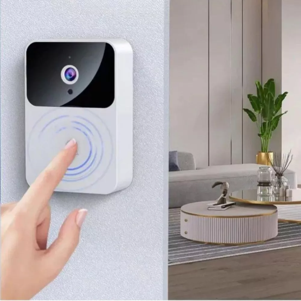 Campainha Câmera Vídeo Porteiro Sem Fio Wi-Fi HD Inteligente Smart Home Vê Pelo Celular Recarregável