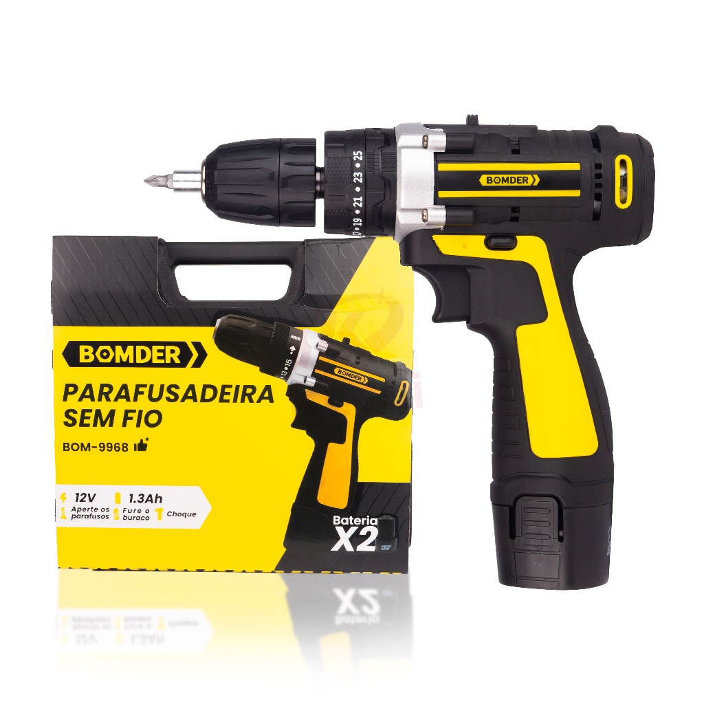 Parafusadeira Sem Fio De 12v, 1350 Rpm Bomvink 2 Baterias BOM-9968 em Oferta na Shopee