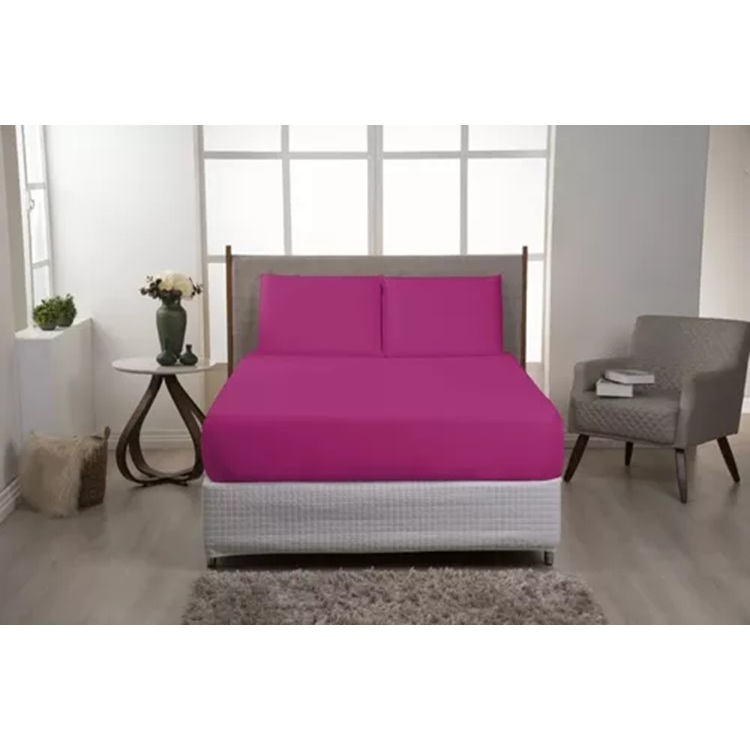 kit Jogo De Lençol forro de cama Para Cama Casal box 400 Fios varias cores o Desenho Do Tecido Liso toque d pessegomacio