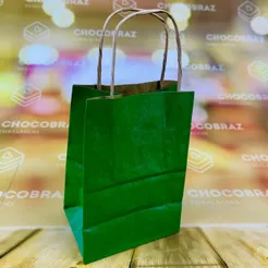 10~50 SACOLA PP KRAFT VERDE 9,5 X 7,5 X 14,5 (LC) - REF:5036 (CHOCO)