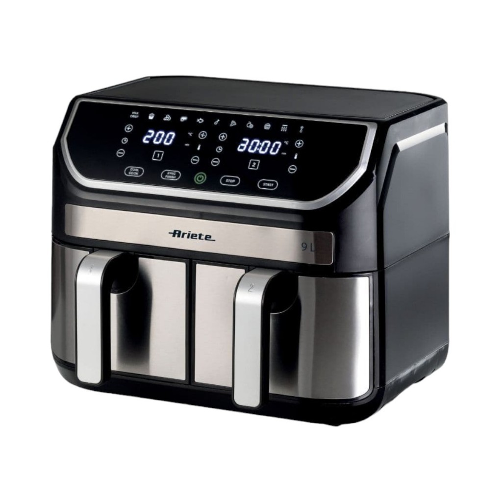 Fritadeira Air Fryer Ariete Elétrica Metal Duplo Cesto 110v Led 9L 1700W 127v Temperatura Ajustável