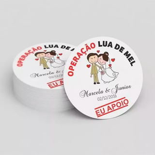 Etiquetas Adesivos Operação Lua De Mel NOIVINHOS Personalizavel 4CM em Oferta na Shopee