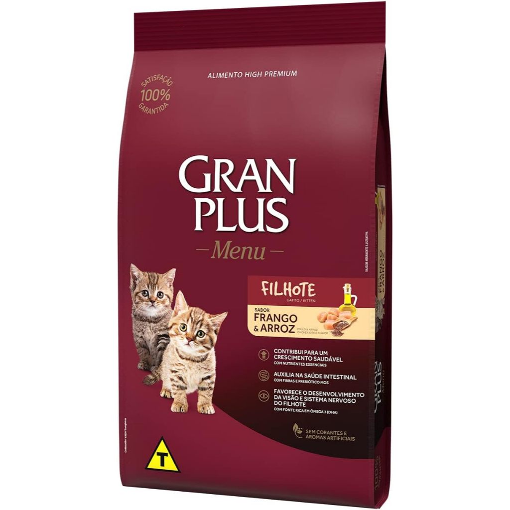 Ração Gran Plus Gatos Filhotes Frango e Arroz - 3Kg