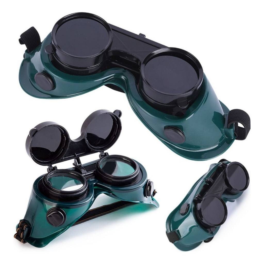 Mascara Tipo Óculos De Solda Articulável Lente Dupla com  de Proteção Alta resistência e Conforto