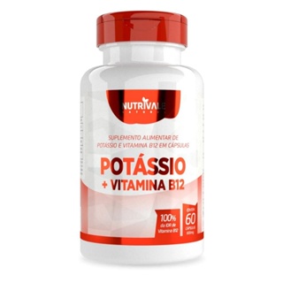 Potássio + Vitamina B12 60 Cápsulas Nutrivale em Oferta na Shopee