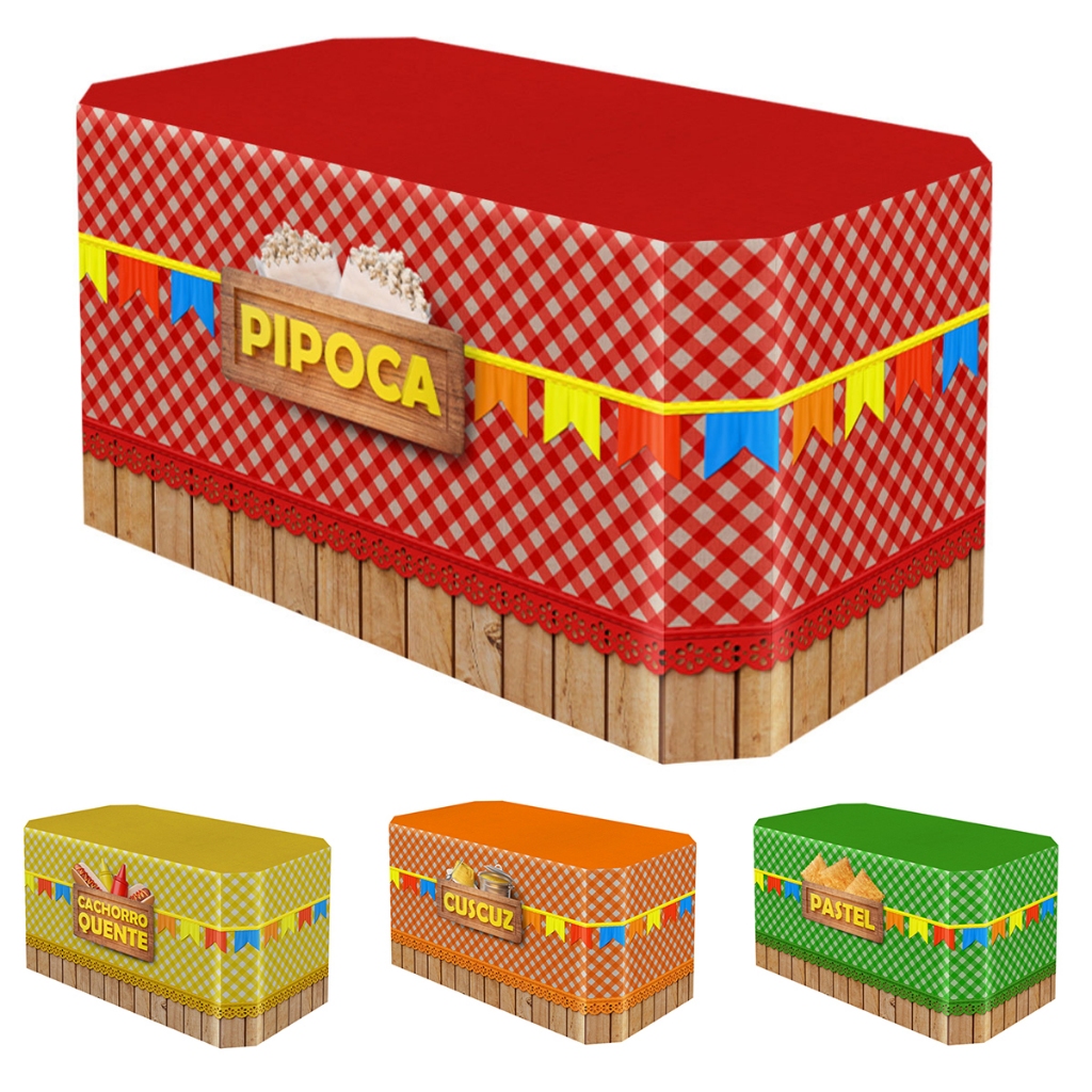 Capa De Mesa Barracas Decorativas Para Festa Junina Completa Em Tecido em Oferta na Shopee