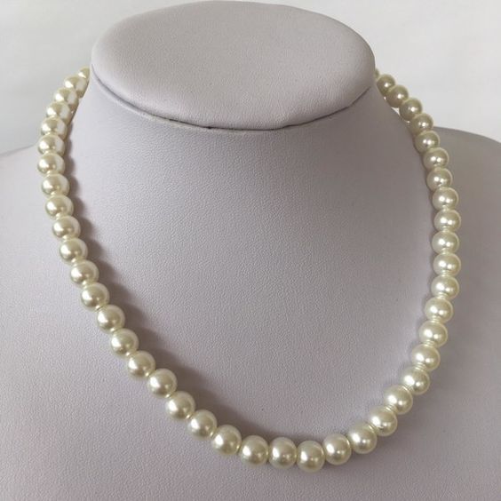 Colar choker de pérola / Gargantilha de perolas brancas 8mm Melhor preço do Brasil / colar da moda