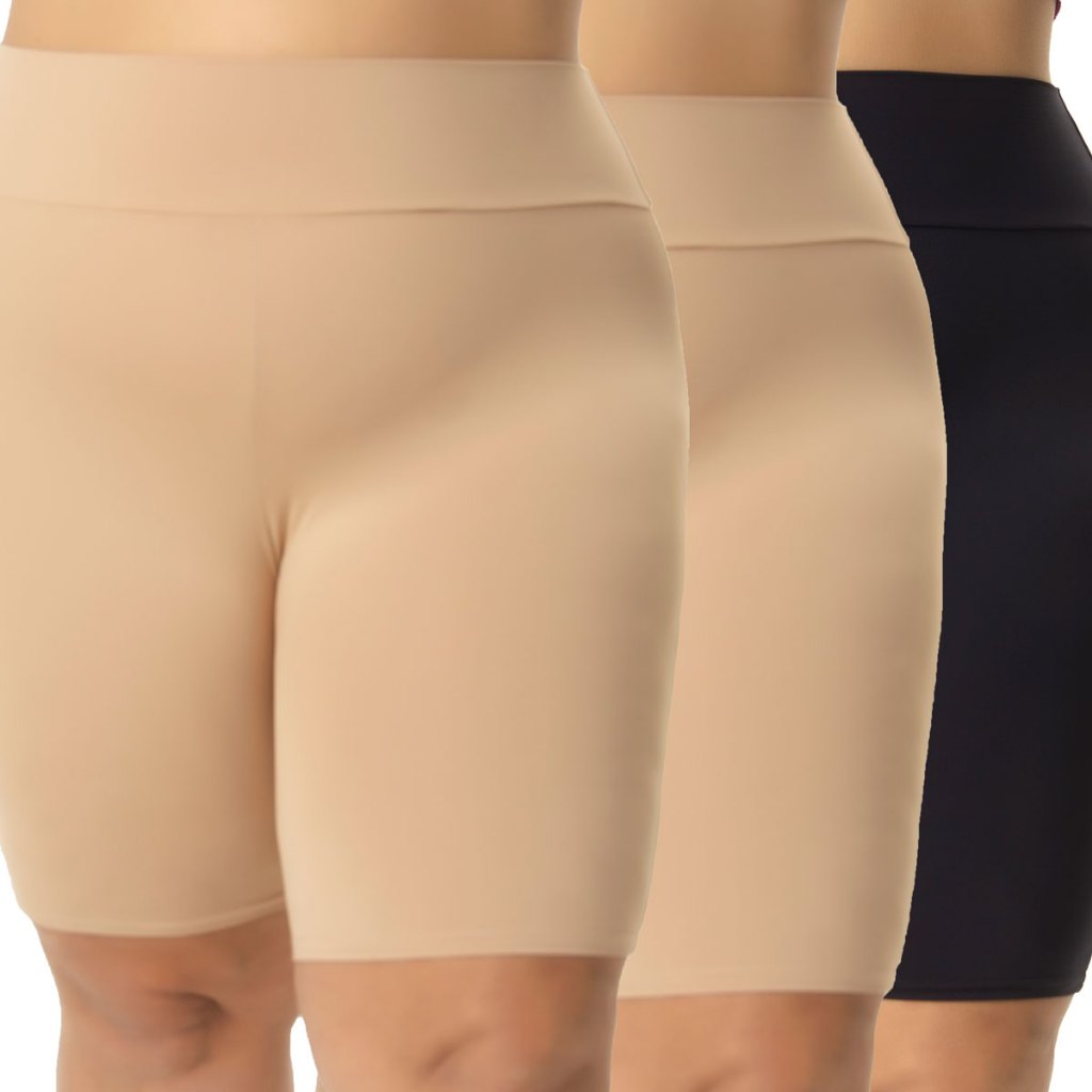 Kit 3 Short Anágua Segunda Pele Plus size Bermuda