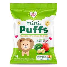 Mini Puffs Snack Brócolis e Maça 24x18g - Nhamimami