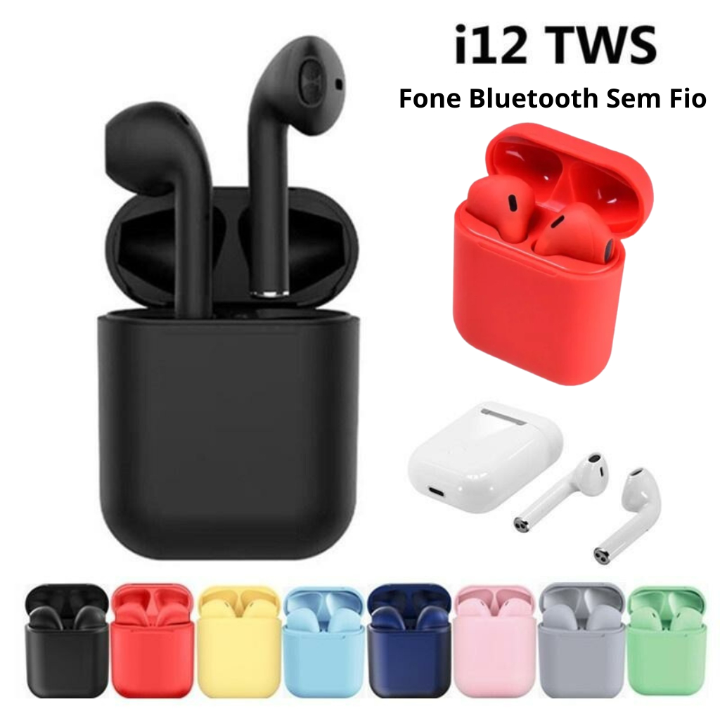 i12 Fone De Ouvido Bluetooth Inpods Macaron Tws Sem Fio 5.0 Intra-Auricular Touch Microfone Airpods em Oferta na Shopee