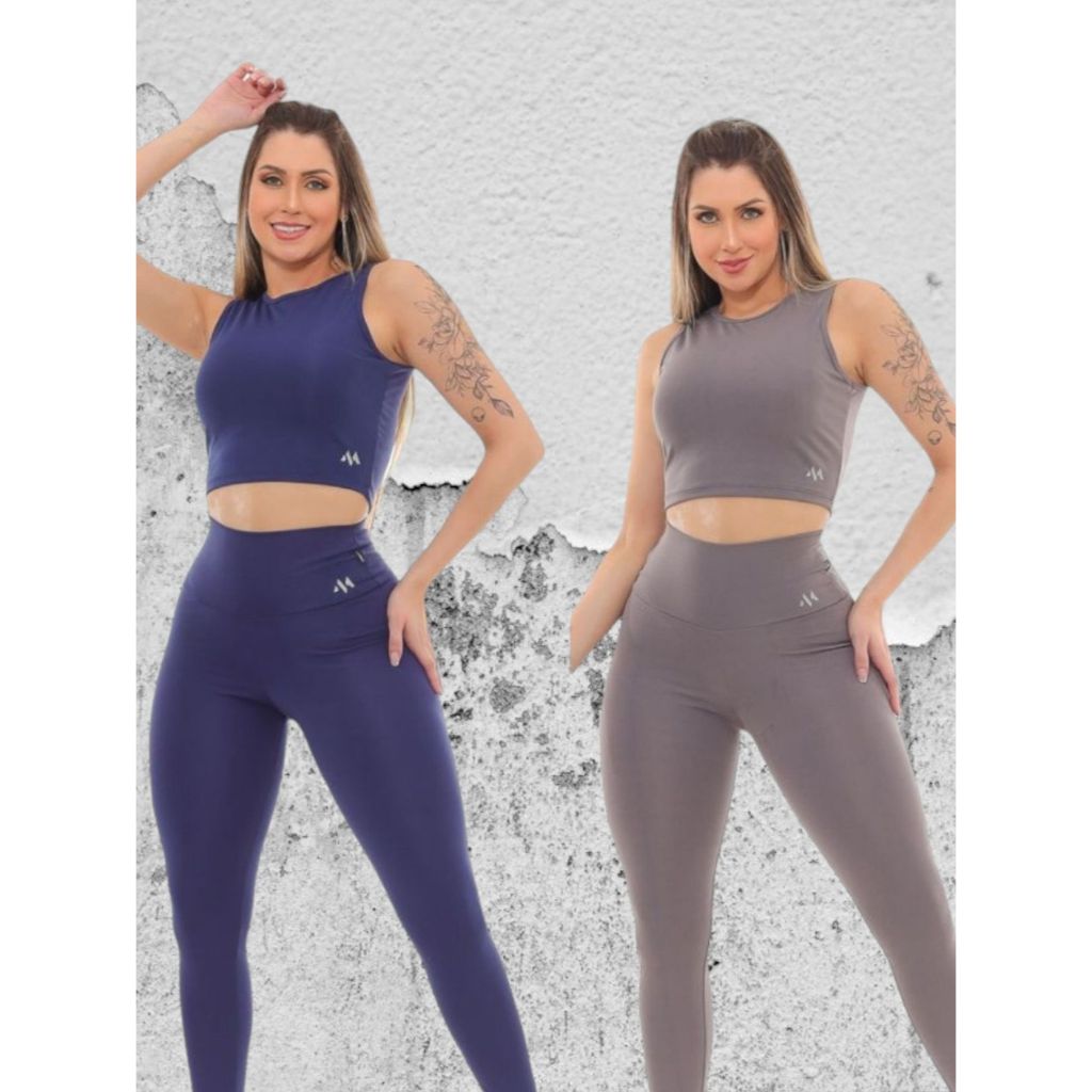 KIT C/ 2 Conjunto Blackout Moda Academia Zero Transparencia Total Conforto