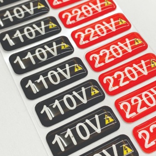 32 Unidades Etiqueta Adesiva Resinada PU Identificador de Voltagem 110V/220V Tomadas em Oferta na Shopee