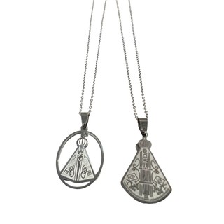 Colar de Nossa Senhora Aparecida em Aço Inox / Corrente inox e pingente inoxidavel (Não fica preto)