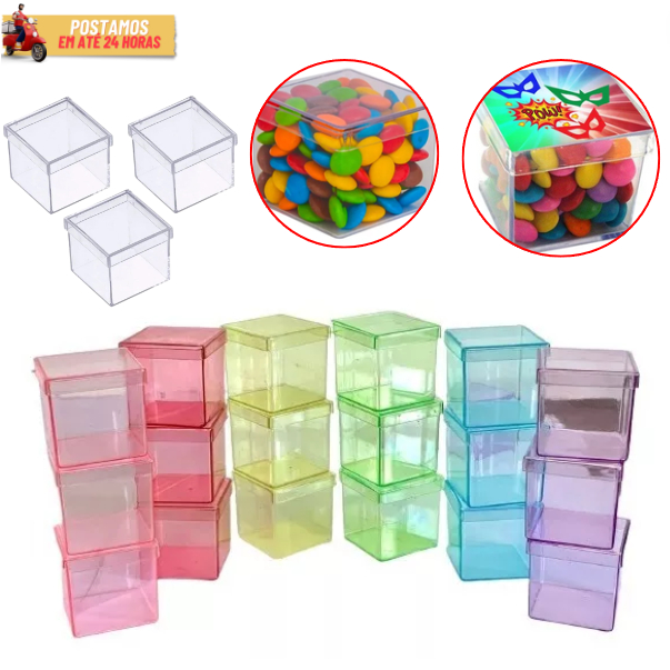 Caixinha Acrílica 4x4cm 10/20/30 Uniadades  Para Lembrancinhas Festas e Aniversários em Oferta na Shopee