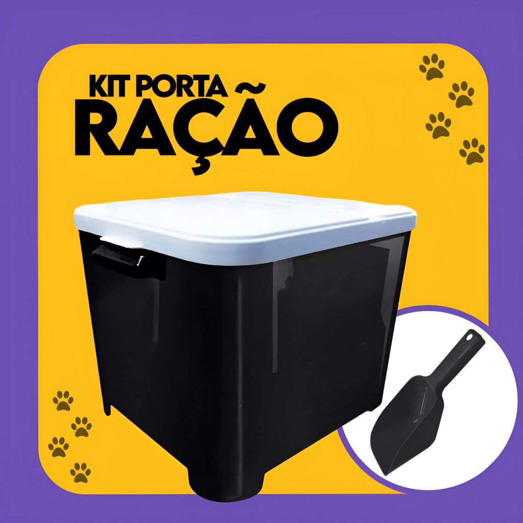 Container Porta Ração Pet 15KG + Pá Dosadora