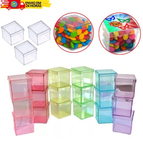 Caixinha Acrílica 4x4cm  Para Lembrancinhas Festas e Aniversários em Oferta na Shopee