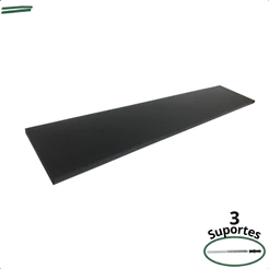 Prateleira Preta 100X20 Com Suporte Flutuante Mdf Organizadora Decoração Cozinha Quarto Banheiro