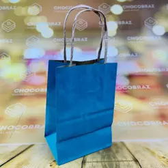 10~50 SACOLA PP KRAFT AZUL CEU 9,5 X 7,5 X 14,5 (LC) - REF:5040 (CHOCO)